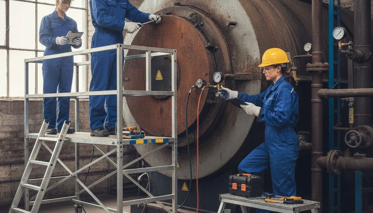 Seattle boiler repair technician servicing a home heating system in Seattle, WA