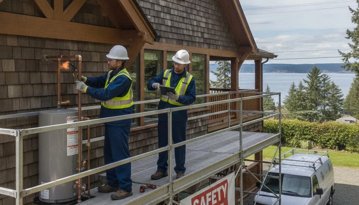 Seattle, WA plumbing repair service team fixing a residential leak with professional tools
