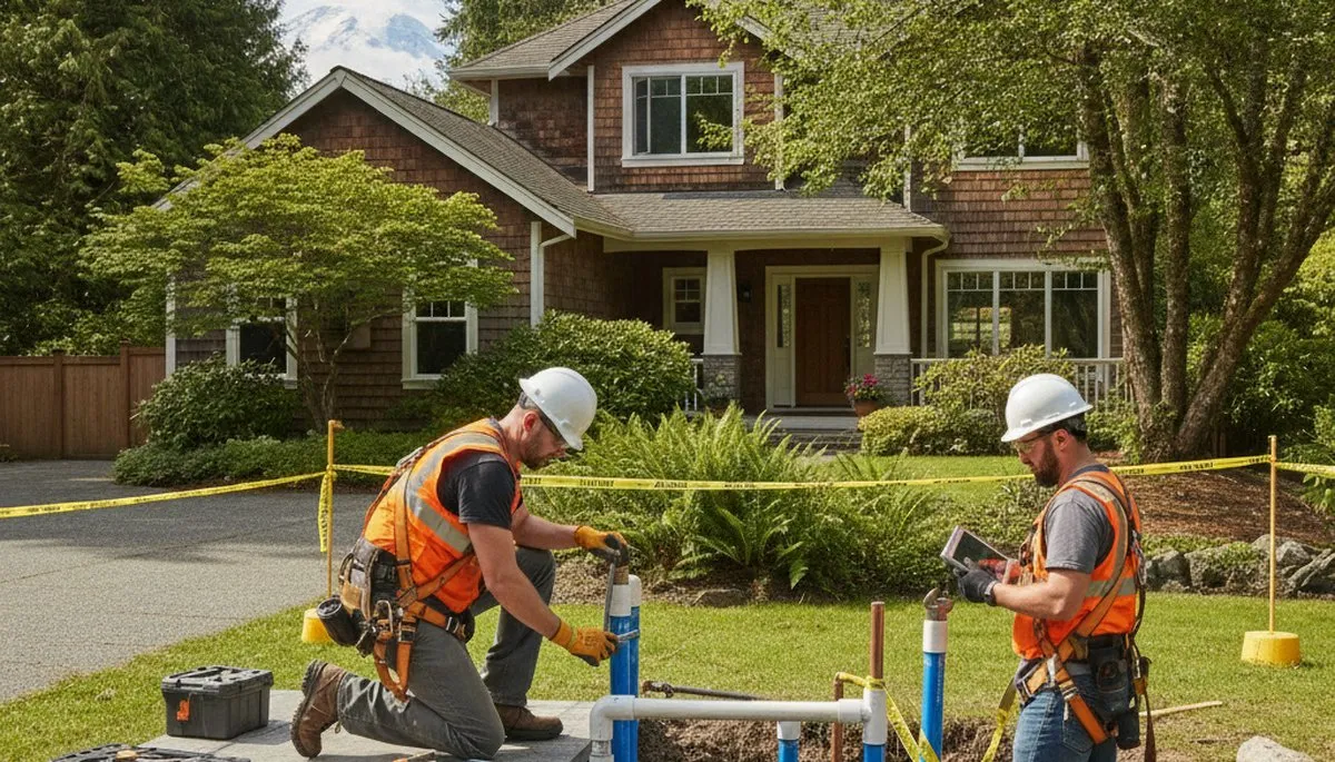 Seattle, WA plumbing repair technician providing professional plumbing service for a local business site