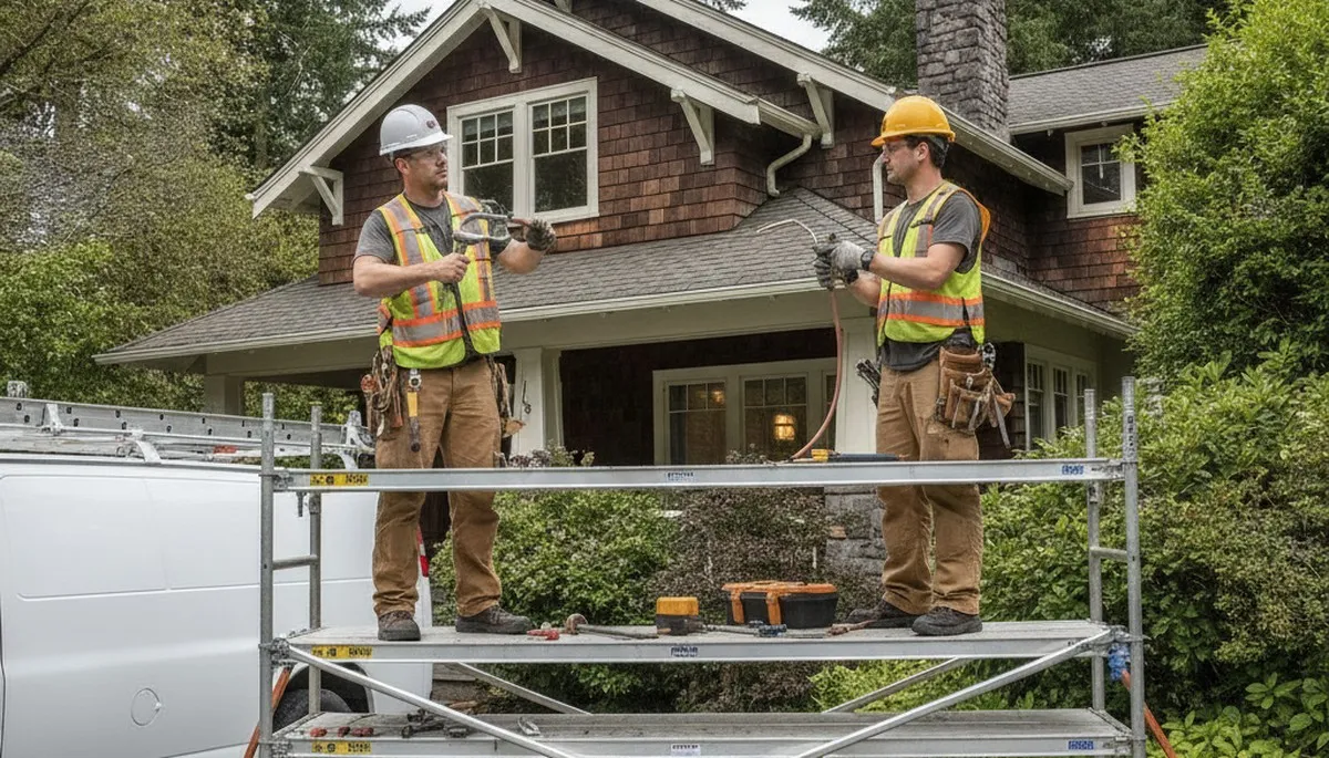 Seattle, WA plumbing repair technician fixing a residential pipe leak
