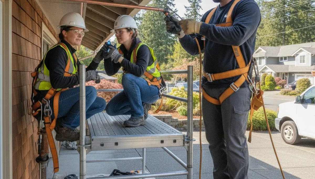 Seattle, WA plumbing repair technician inspecting pipes for leak service