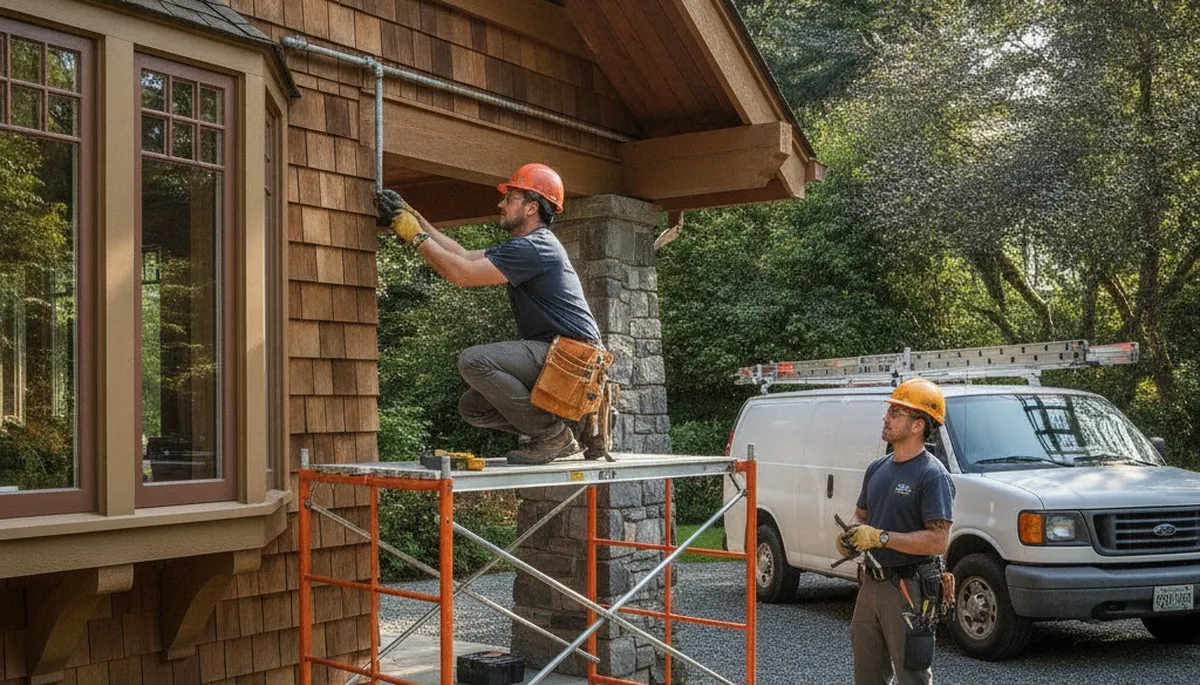 Seattle, WA plumbing repair technician servicing pipes for a local home plumbing issue