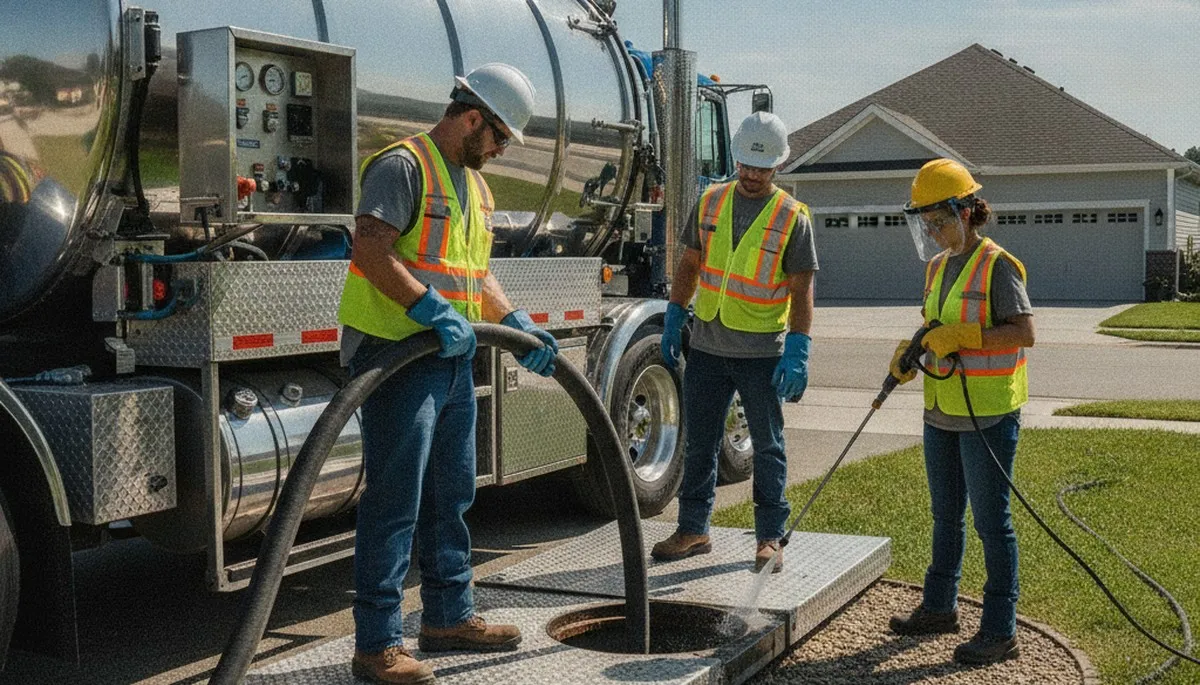 Seattle, WA plumber providing septic pumping service for homes during wet weather